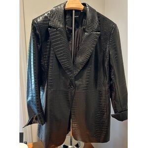 Chico's Vegan Leather Snake Embossed Jacket Sz 14